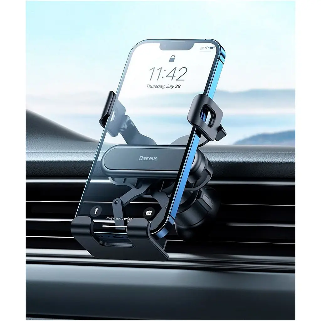 Автодержатель Baseus Stable Gravitational Car Mount Lite Air Outlet Version Black (SUWX010001) [134769] - фото 7