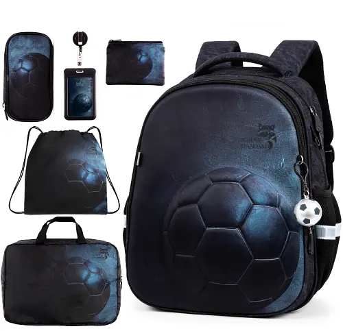 Шкільний ортопедичний рюкзак 6 в 1 для хлопчика School Standard 38х30х18 см з М'ячем в 1 клас (SET 170-79) - фото 2
