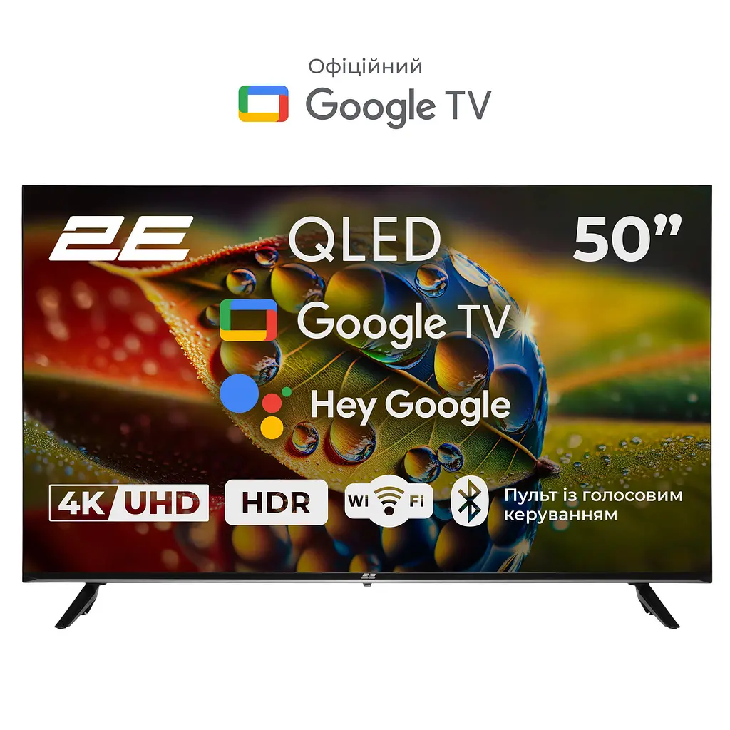 Телевизор 50" QLED 4K 60Hz Smart Google TV Black 2E teh0018419 - фото 2