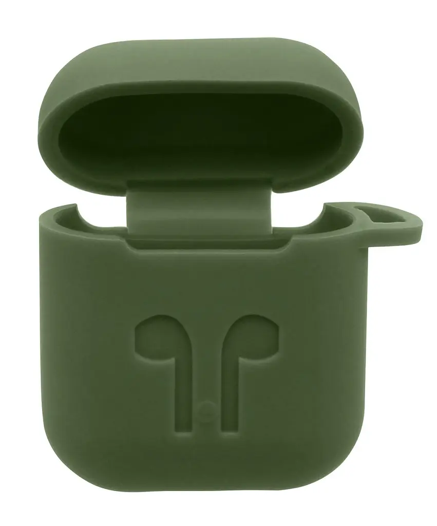 Чехол для наушников Apple AirPods Silicone Case with carbine [Army Green] [41685] - фото 2