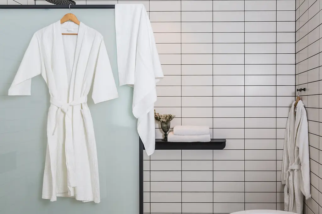 Халат готельний Ecotton XXL вафельний білий з поясом універсальний White 52-54 розмір унісекс (6970)