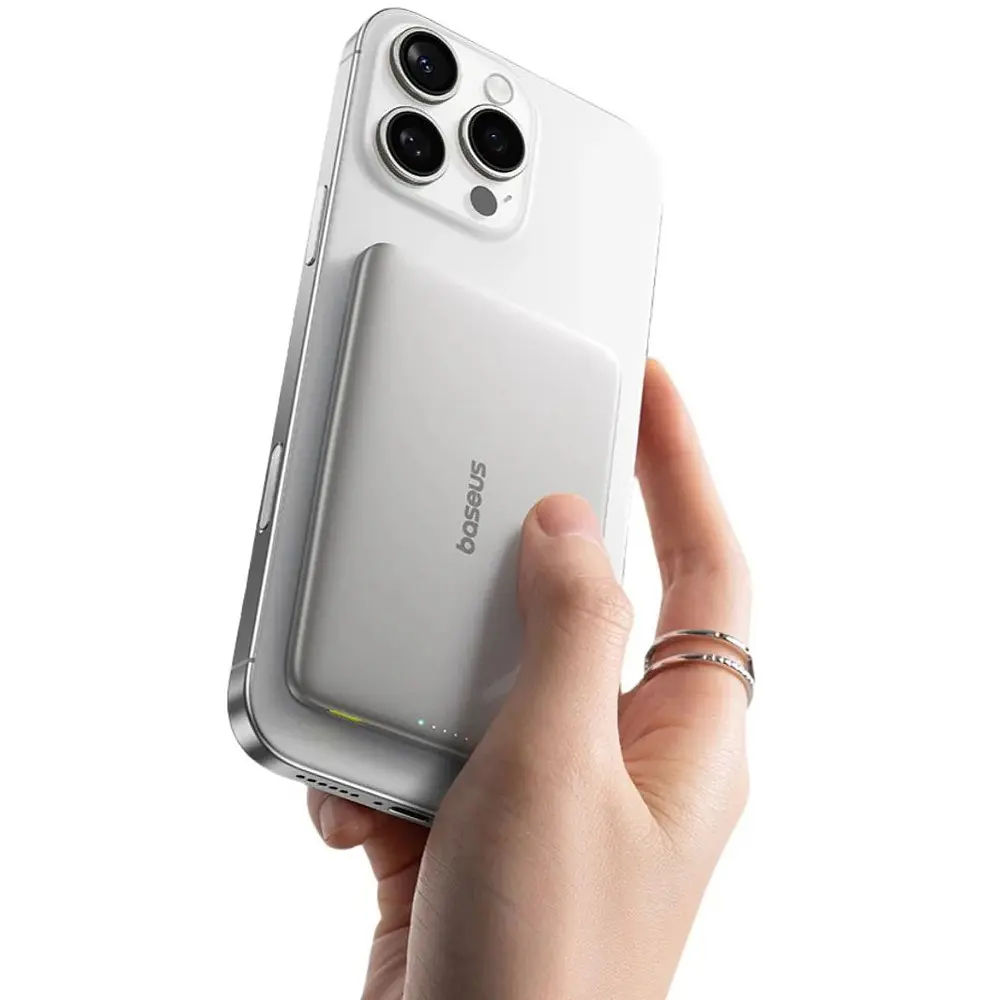 Зовнішній MagSafe акумулятор Baseus PicoGo AM41 Ultra-Slim Magnetic Power Bank 5000mAh 20W Titanium - фото 3