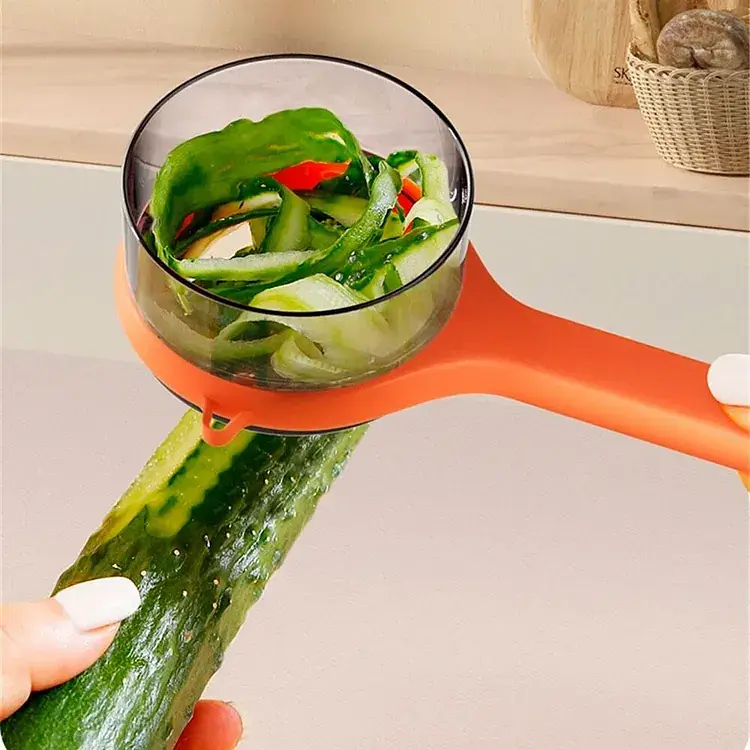 Нож Splash Proof Knife для чистки овощей и фруктов с контейнером Orange (14965) - фото 5