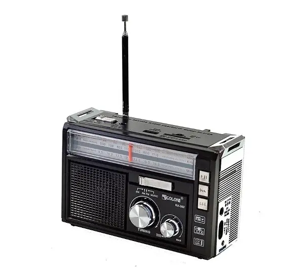 Радиоприемник Golon RX-382 черный портативный FM/AM/SW с USB SD и аккумулятором - фото 2