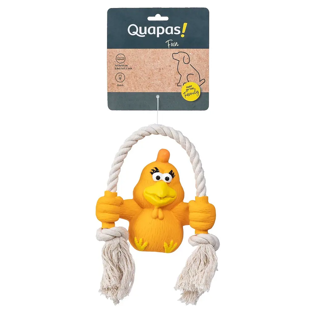 Іграшка для собак Quapas! Dog Toy Fun Chicken with rope - фото 2