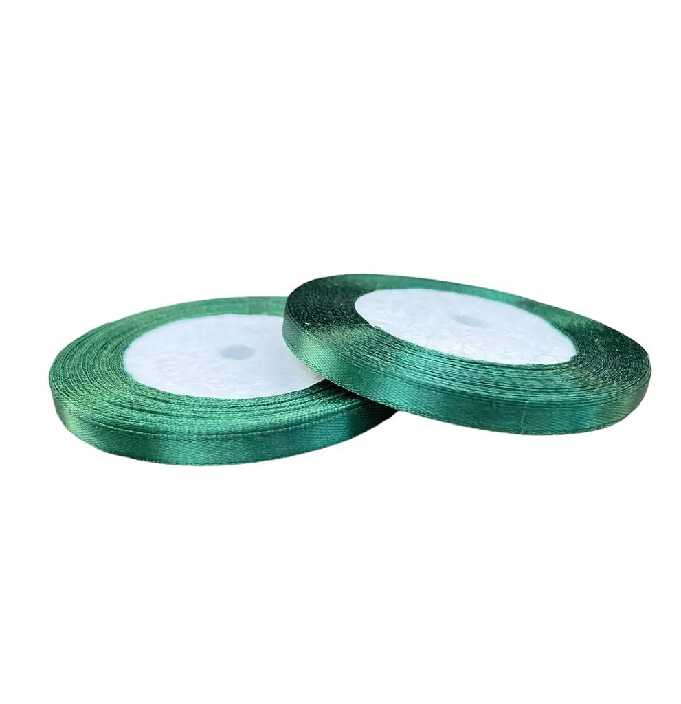 Стрічка атлас 0,5 см/22 м (зелена)(10)