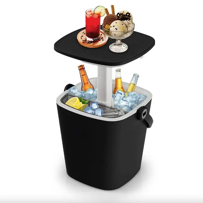 Стіл-холодильник Costway Gobar 3-в-1 з підйомною кришкою 15L чорний - фото 2