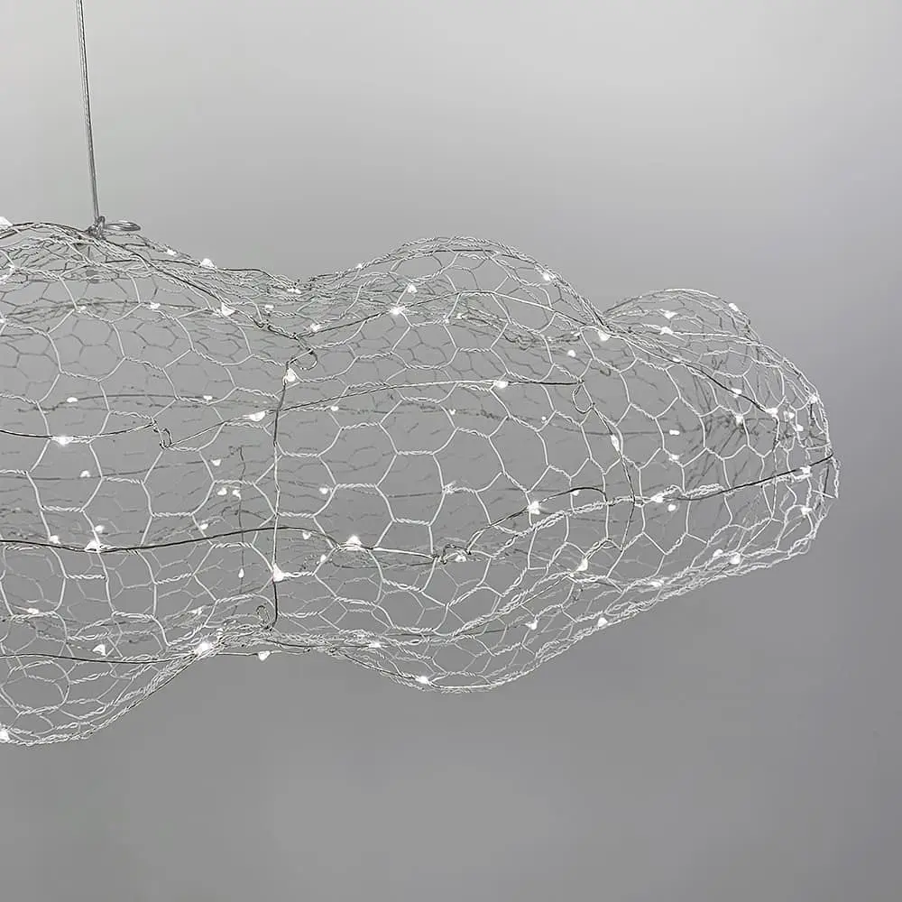 Декоративная люстра-облачка LED CLOUD в белом корпусе 80х45 см Ст. MJ 83-800 WT Line F - фото 4