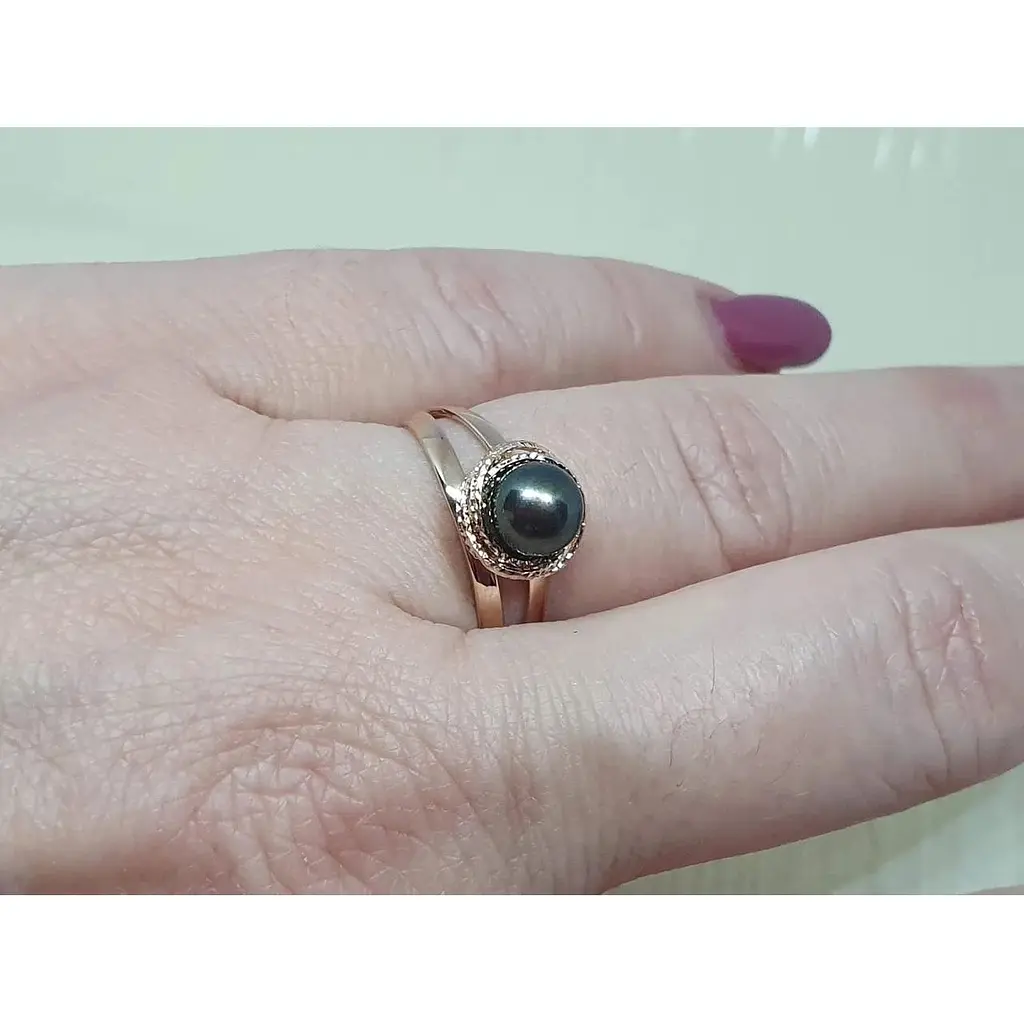 Золоте кільце Favoritum з перлами. 111420_1Ч 17,5 - фото 2