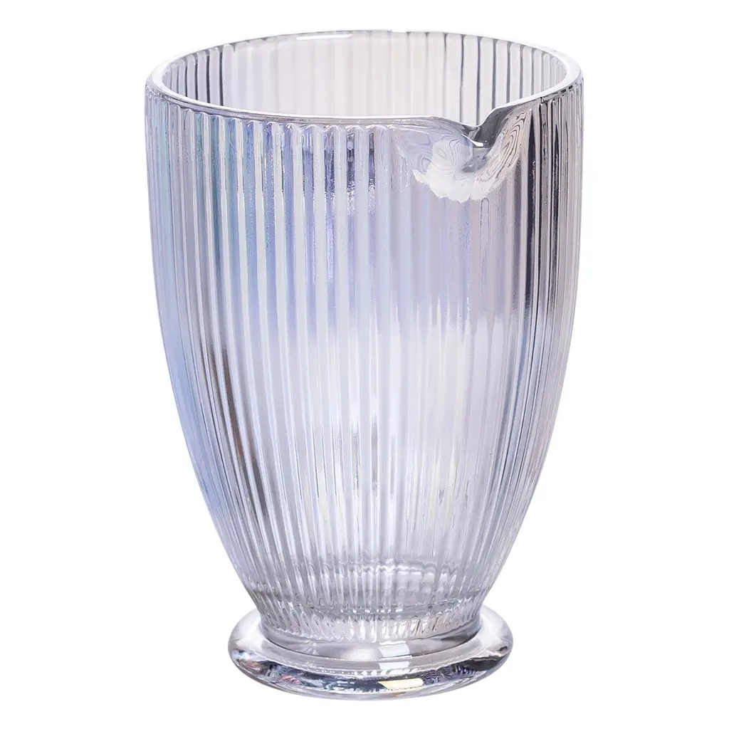 Кувшин для компота 1.2 л прозрачный ребристый стеклянный фигурный 18.2 см Хамелеон Yiwu HP7118RB - фото 2