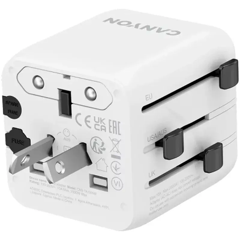 Перехідник Canyon Travel Adapter OnTour One EU/UK/US/AUS White (CNS-TA1005W) - фото 4