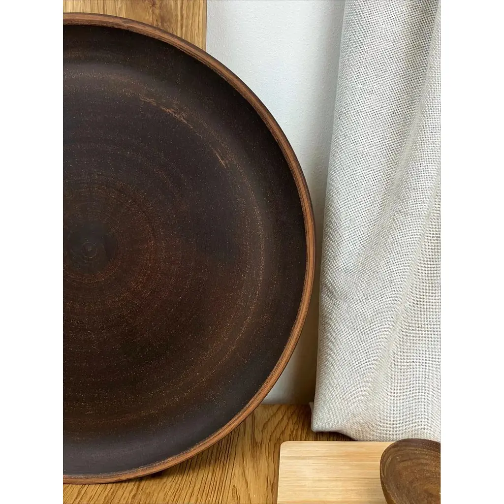 Блюдо для піци 30 см керамічна (глиняна) Гладке - фото 7