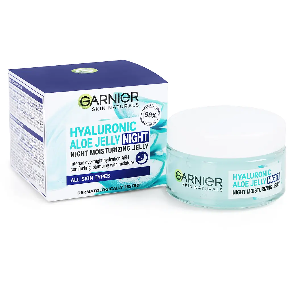 Зволожуючий нічний гіалуроновий алое-гель Garnier Skin Naturals для всіх типів шкіри обличчя, 50 мл - фото 2