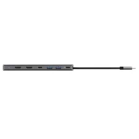 Адаптер Trust Dalyx 7in1 USB-C > 2xUSB-А 3.2/2xUSB-С/2xHDMI/Display Port, Алюминий, 0.16м, Серый teh0018492 - фото 6