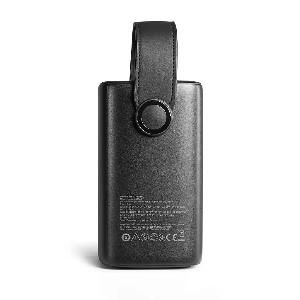Павербанк 60000mAh TITANUM WC60 PD100W Black TITANUM (28499-000) - фото 7