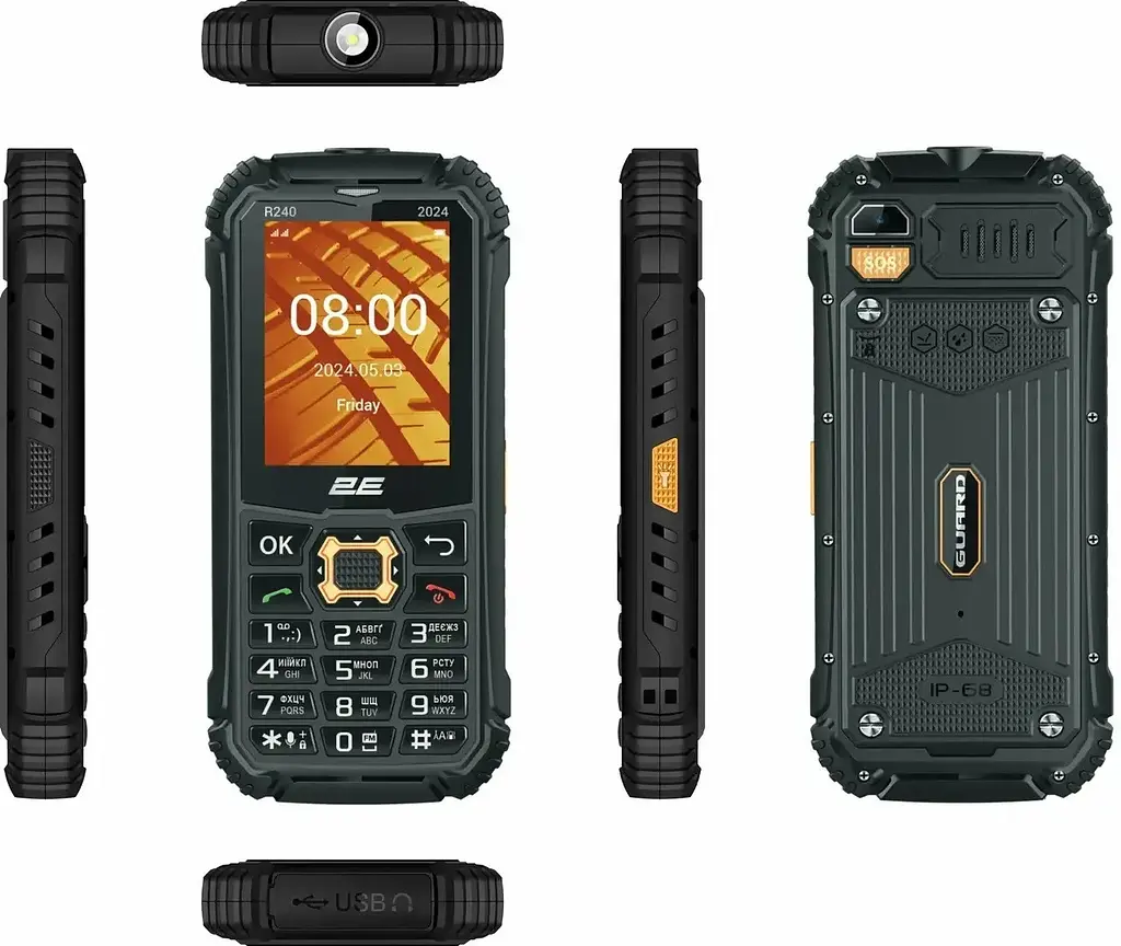 Телефон кнопочный 2E R240 (2024) Guard Black (черный) акб 2000 мАч - фото 4