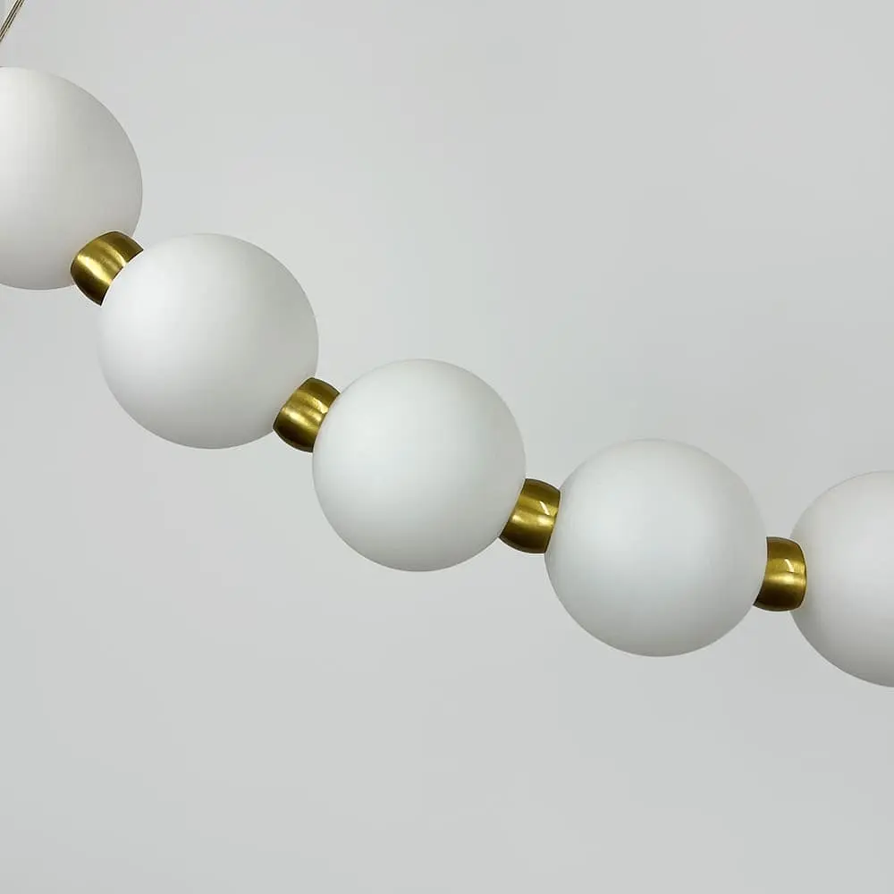 Светодиодная дуговая люстра PEARLIES на 11 белых шариков длиной 95 см | Line F | Ст. SG45-950 AB - фото 4