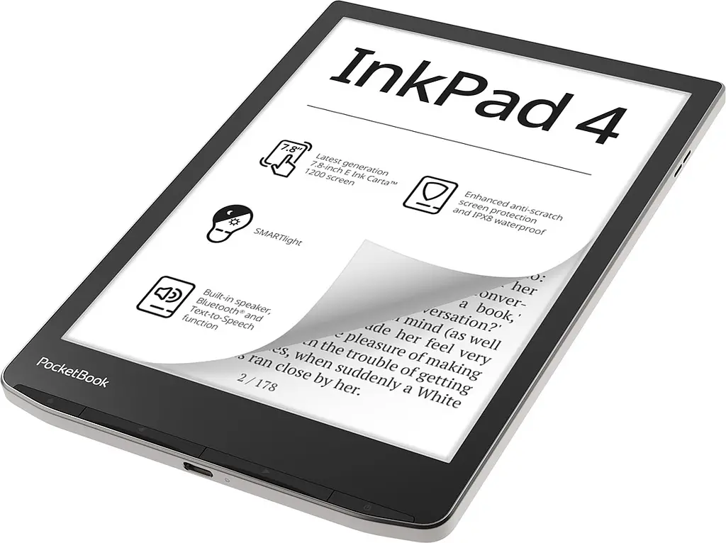 Електронна книжка PocketBook InkPad 4 (PB743G) IPX8 Stardust Silver - фото 4
