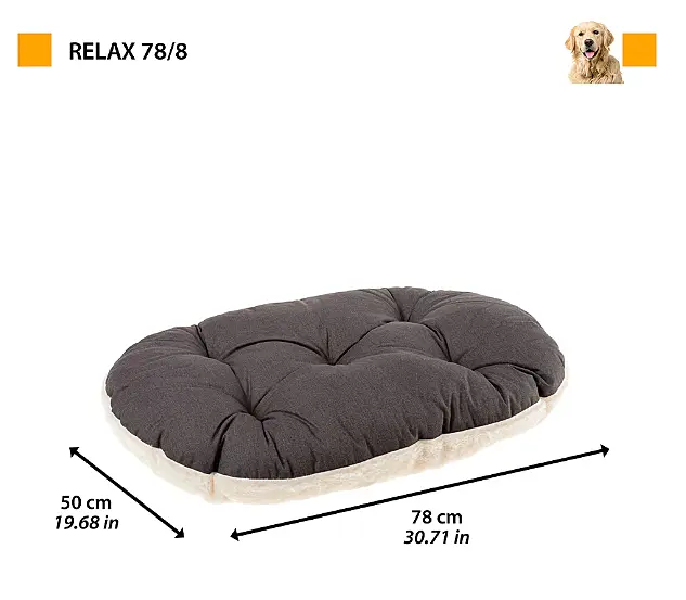 Подушка для собак і котів Ferplast Relax F 78/8 зі штучним хутром сіра 78×50 см 82078097 - фото 3