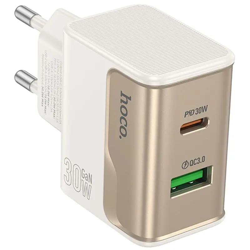 МЗП Hoco CS73A Star Speed PD30W+QC3.0 (1USB-A/1C) White - фото 2