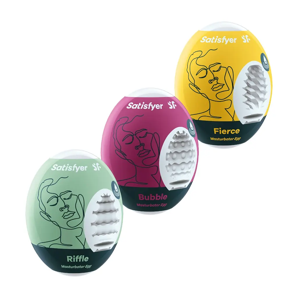 Набір мастурбаторів Satisfyer Masturbator Egg Set 3 шт. білий - фото 2