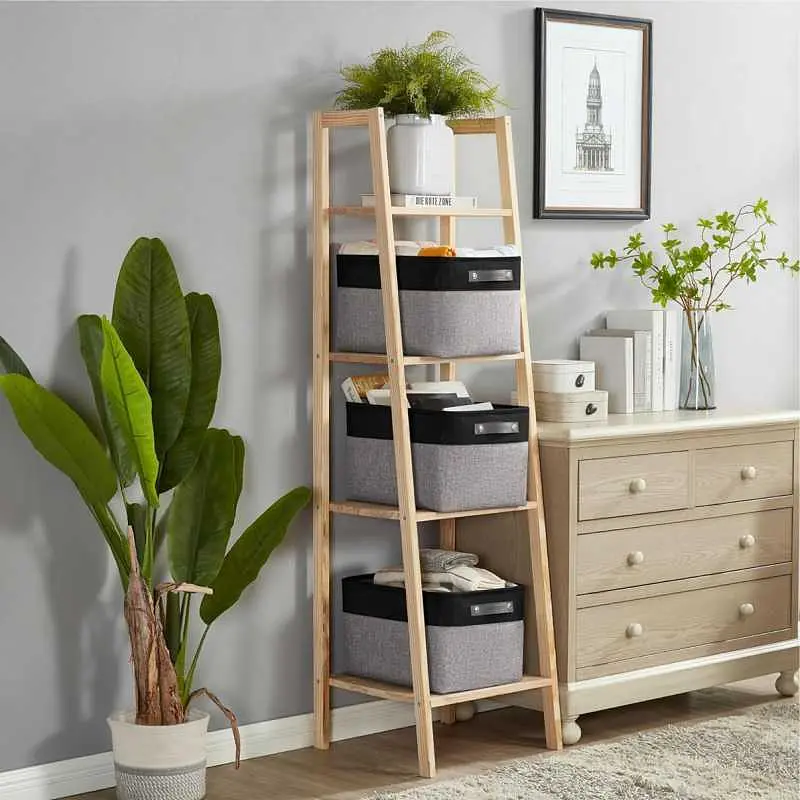 Корзина Органайзер Lovely Svi для зберігання білизни, одягу, упорядкування домашньої шафи, дитячих іграшок 38×28×24 – Сіро-чорний - фото 2