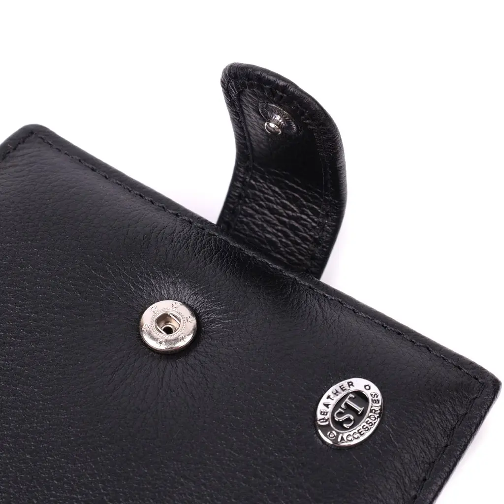 Гаманець чоловічий середнього розміру з натуральної шкіри ST Leather 22473 чорний - фото 7