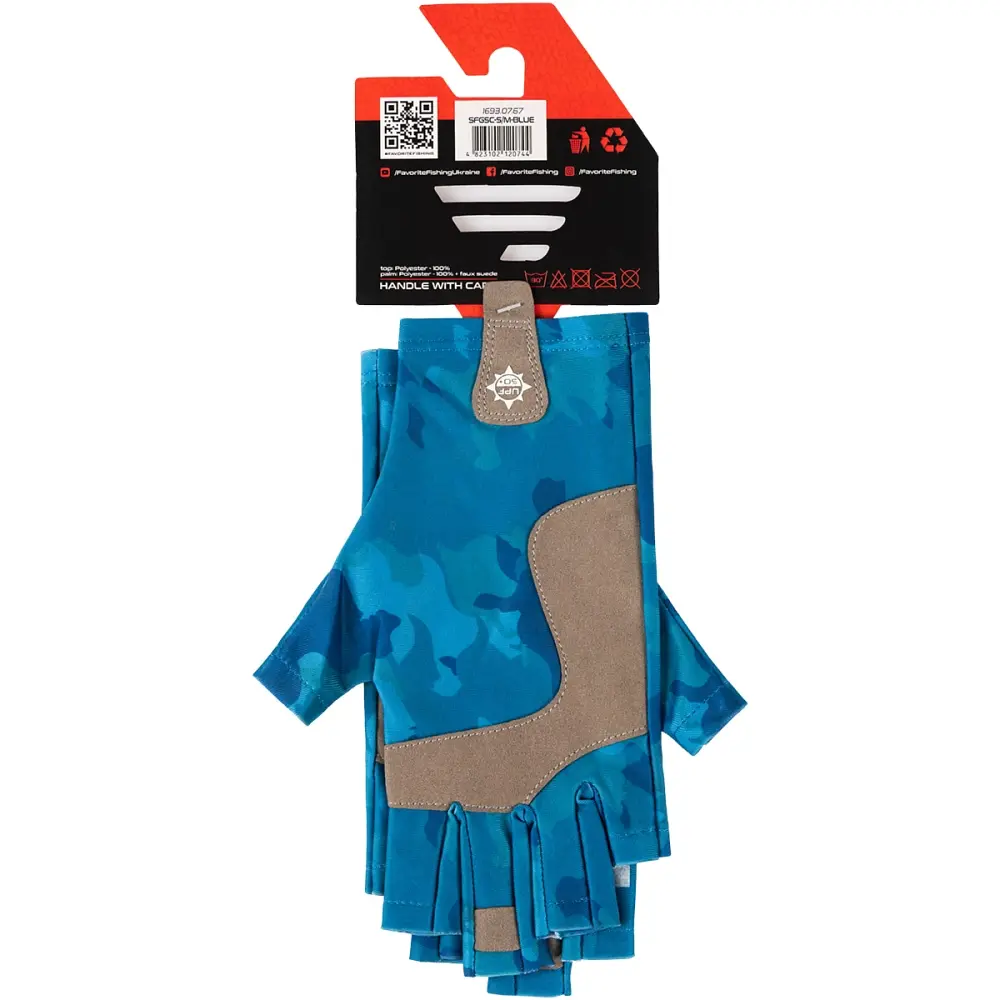Рукавички Favorite Solar Fishing Gloves 5 Cut L/XL к:blue - фото 6