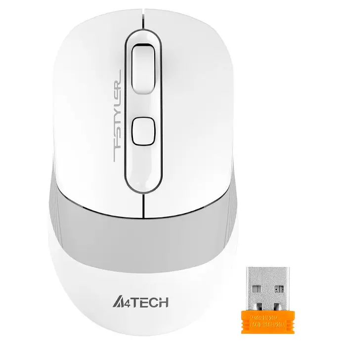 Миша A4Tech Fstyler FB10C Wireless Grayish White (FB10C (Grayish White)) - фото 4