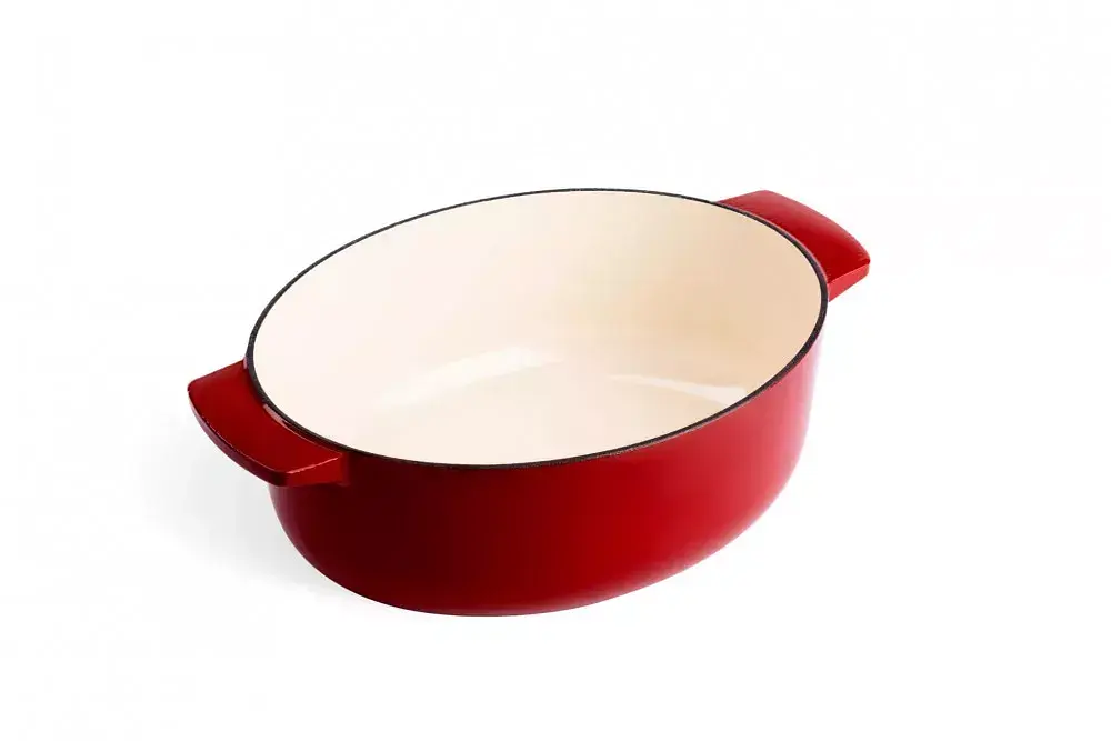 Гусятниця чавунна з кришкою KitchenAid 30 см 5,6 л червона (CC006063-001) - фото 2