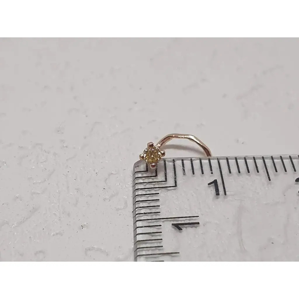 Золота сережка-пірсинг Dear в ніс Dear с фіанітом. 1018.2 Жовтий - фото 3