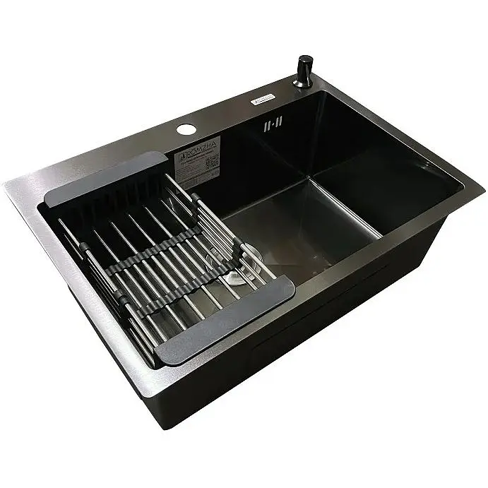 Кухонная мойка Romzha Arta U-600S BL - фото 4