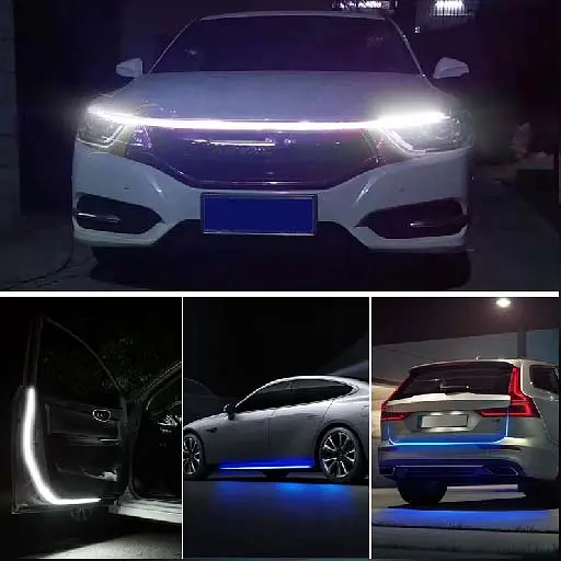 Підсвічування Капота Гнучка 12V LED Динамічна Біла 200 см (Бічне свічення) - фото 5