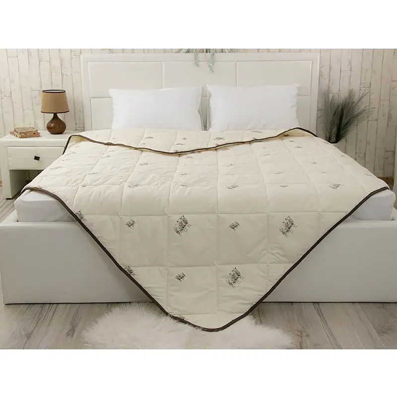 Ковдра вовняна зимова Руно Soft Sheep 172х205 см бежева - фото 4