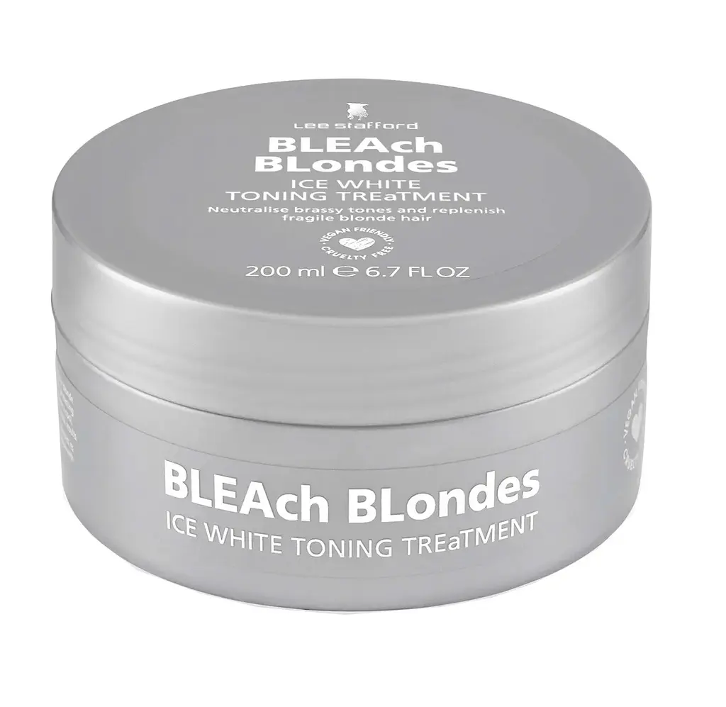 Маска для волос с синим пигментом Bleach Blondes Ice White Toning Treatment Mask Lee Stafford 200 мл - фото 2