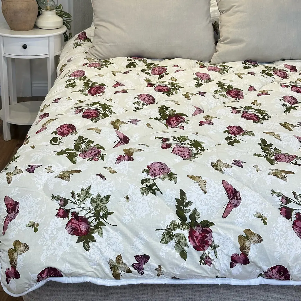 Ковдра полуторна стьобана зимова з овечої вовни Leri Max 21487 145х210 см - фото 6
