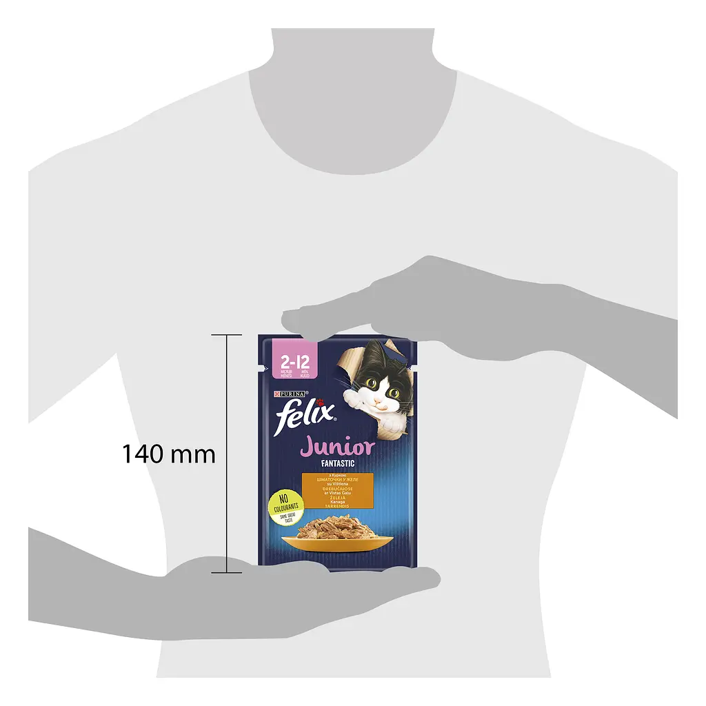 Вологий корм для кошенят Felix Fantastic Junior з куркою 2.21 кг (26 шт. х 85 г) - фото 4