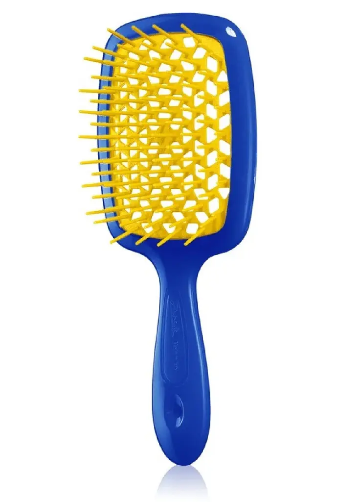 Щітка для волосся Janeke Superbrush Синя з жовтим