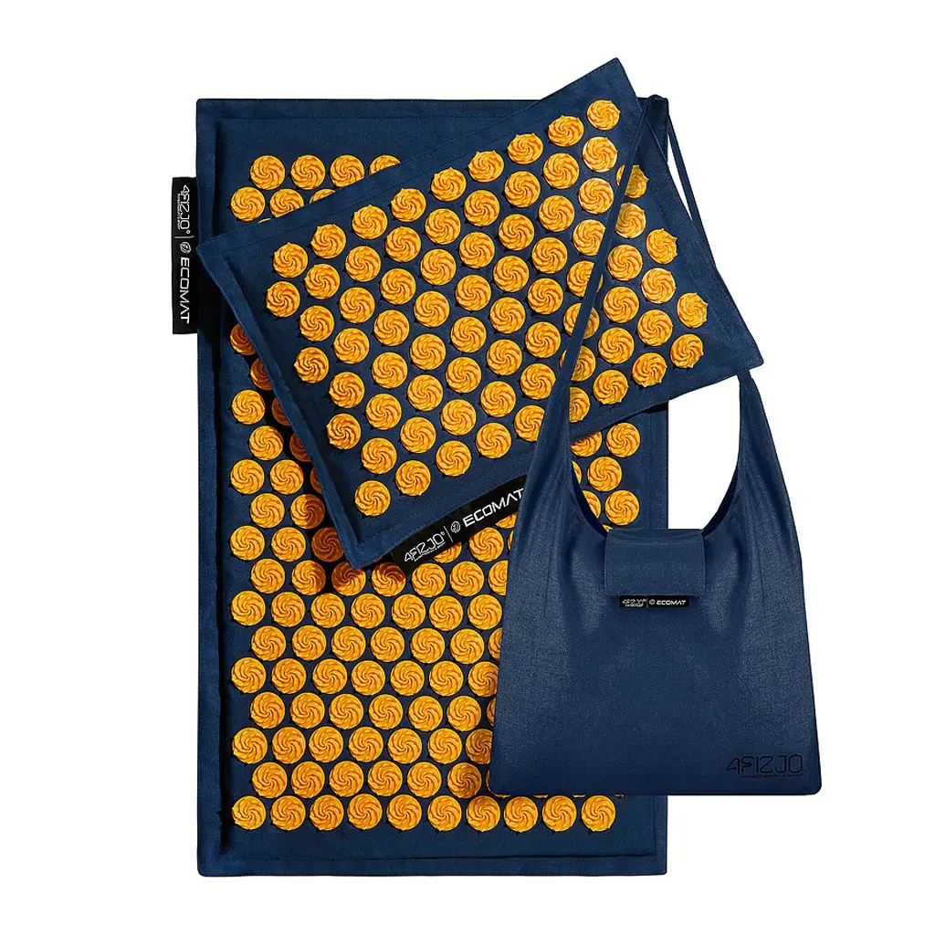 Килимок акупунктурний 4FIZJO Eco Mat Аплікатор Кузнєцова з подушкою 68 x 42 см Navy Blue/Orange 4FJ0229 (P-5907739312143) - фото 5