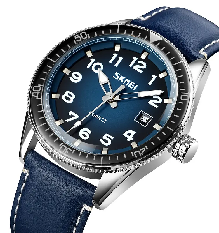 Наручные часы мужские 9232LSIBU Silver-Blue-Leather Strap Skmei acs0029856 - фото 2