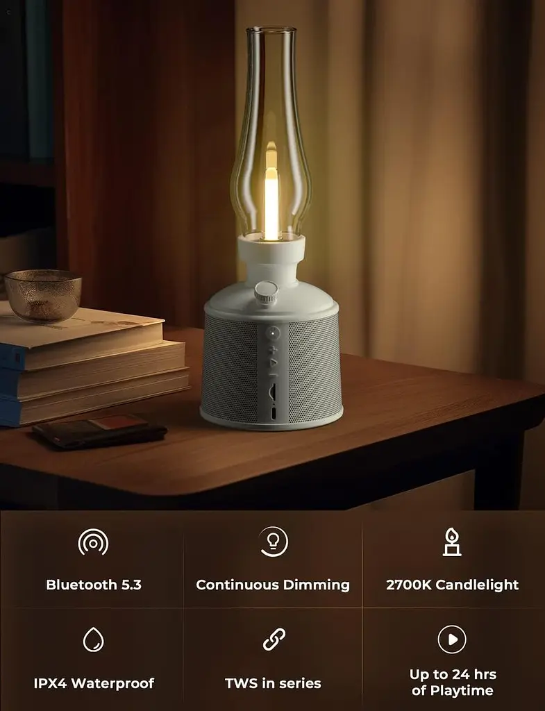 Bluetooth-динамік GOLUMUP з підсвічуванням, настільна лампа 2700K Світлодіодний динамік Bluetooth з нескінченним затемненням, ауді - фото 2