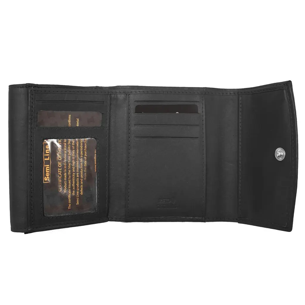 Гаманець жіночий шкіряний Semi Line RFID Black (P8274-0) - фото 3