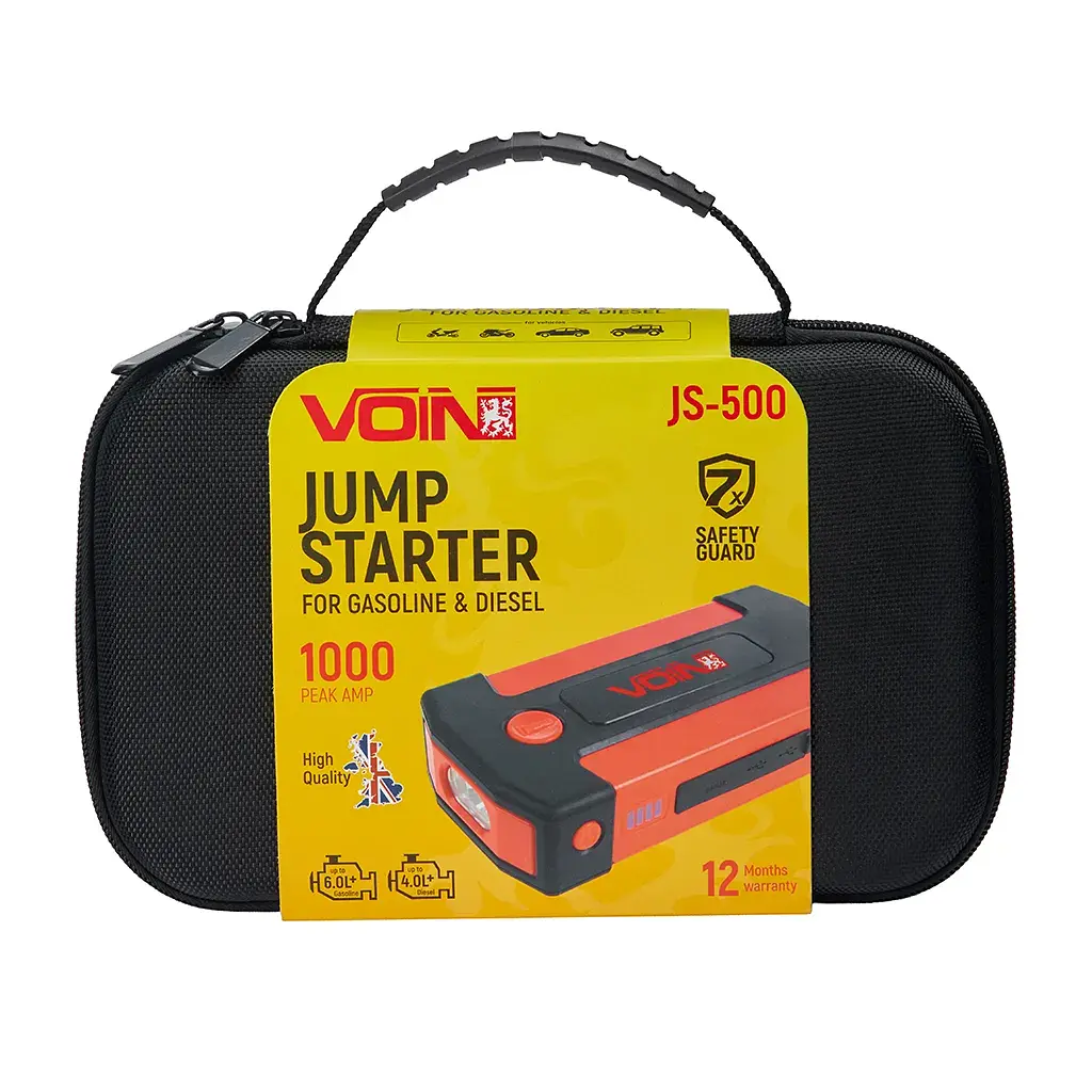 Пуско зарядний пристрій Voin 10000mAh/37Wh/12V START-250A/1000A (JS-500) - фото 8