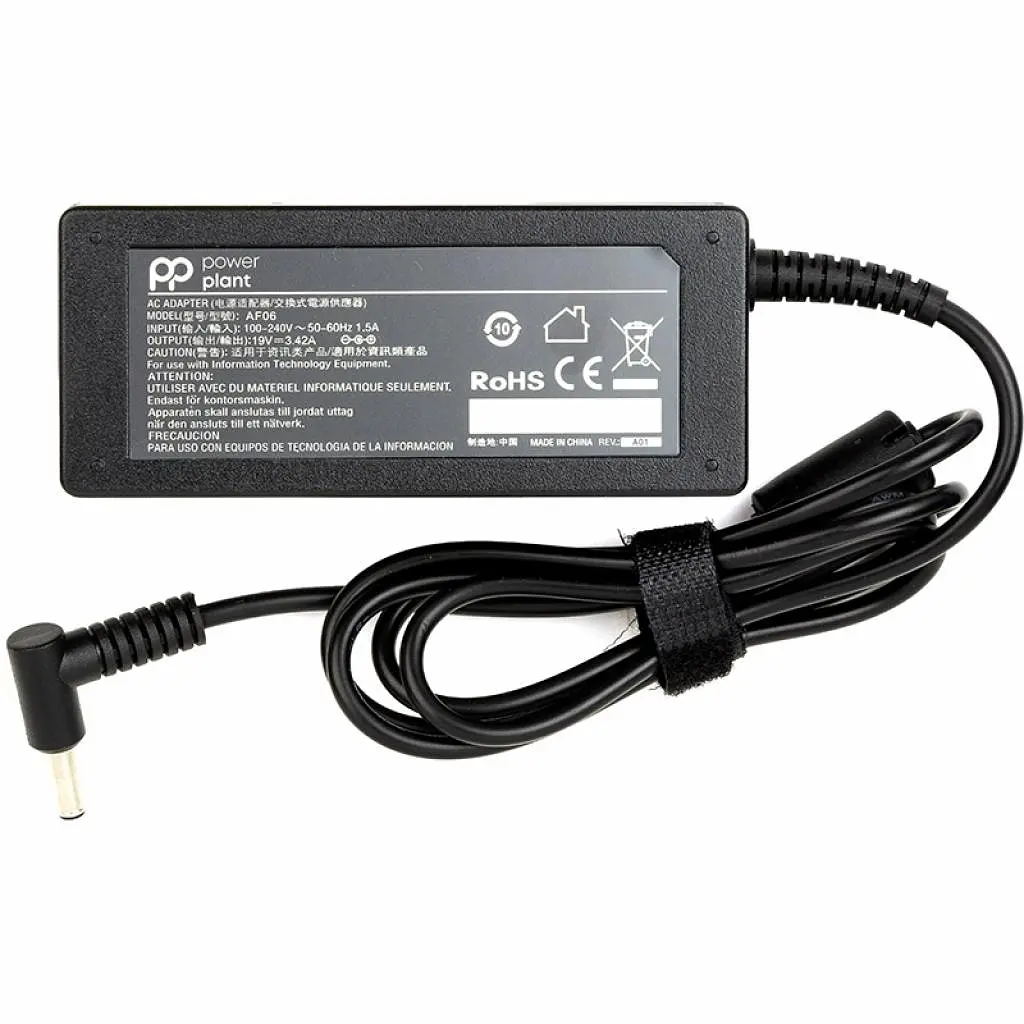 Блок живлення до ноутбуку PowerPlant ASUS 220V, 19V 65W 3.42A (4.5x3.0) (AS65F4530)