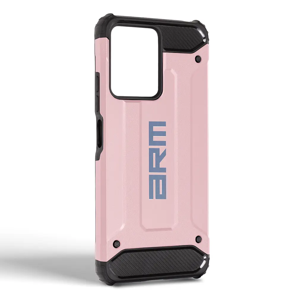 Чехол для Xiaomi Redmi Note 12 4G, Panzer, розовый, противоударный, бронированный, милитари, панель-накладка, защита всего корпуса, защита дисплея и камеры, термополиуретан (TPU) + поликарбонат (PC), ArmorStandart (ARM71476) - фото 2