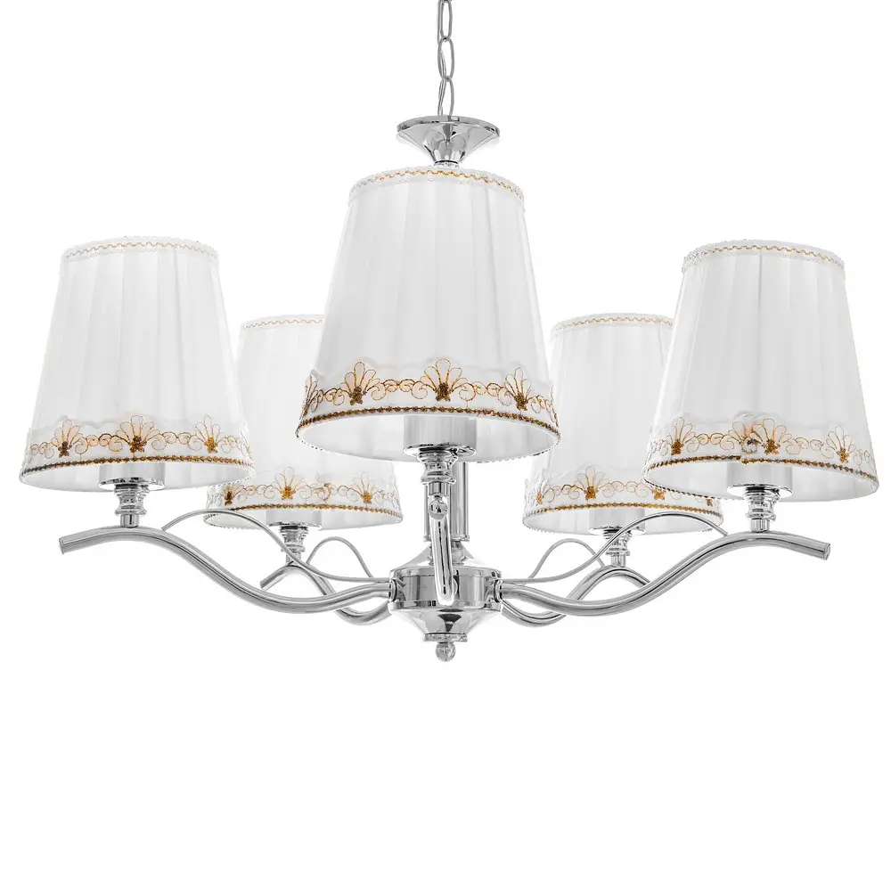 Люстра подвесная Brille прованс с абажуром E27 60W CH (BKL-656S/5) - фото 3