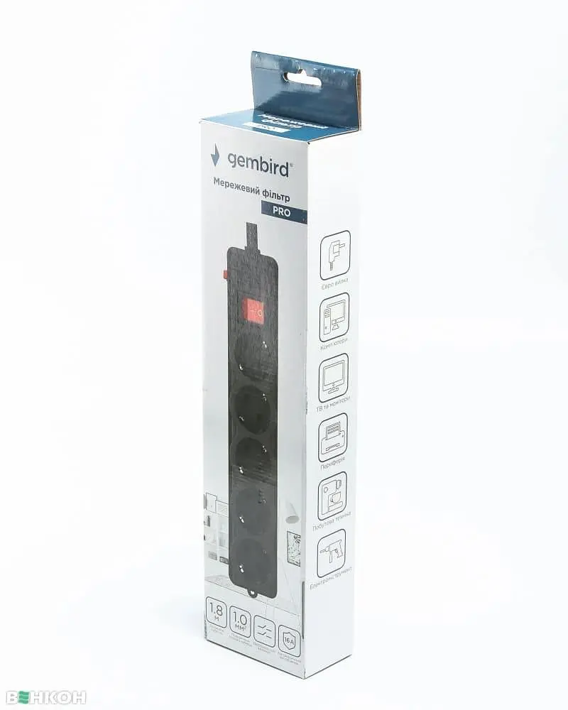 Мережевий фільтр Gembird SPG5-G-6B-PRO, 5 розеток (SPG5-G-6B-PRO) - фото 3