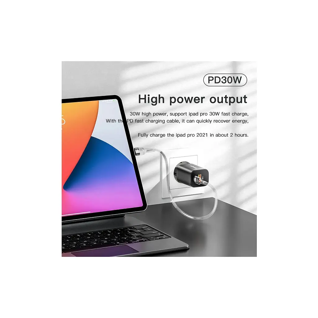 Зарядний пристрій Essager 1xUSB + 1xUSB-C PD 30 Вт чорний (ECTPQS-ZTB01) - фото 7