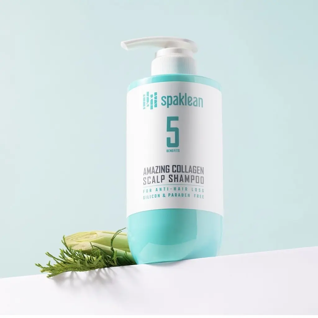 Шампунь восстанавливающий для всех типов волос с коллагеном и аргинином Amazing Collagen Scalp Shampoo Spaklean 500 мл - фото 2