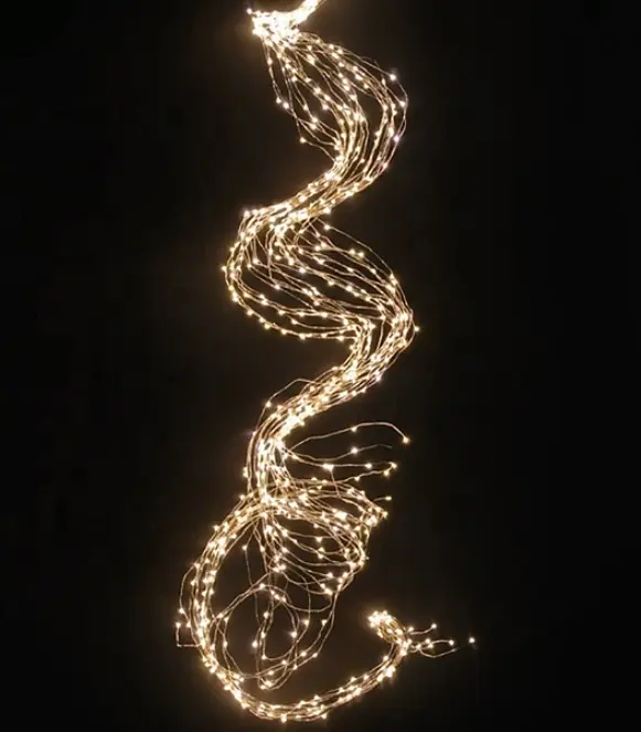 Новорічна конусна гірлянда 3 м 10 ниток 300 LED-лампочок Теплий білий - фото 2